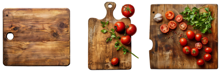 Chopping Board Set Isolated on Transparent or White Background, PNG