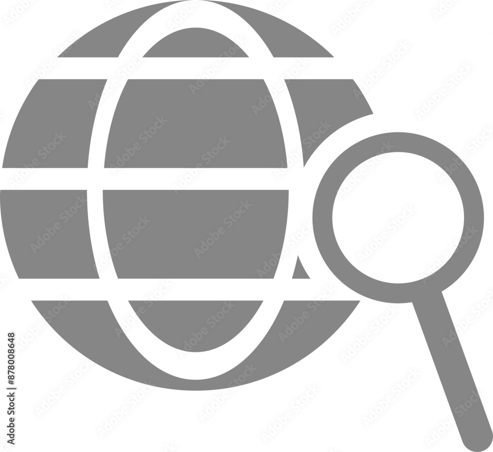 Poster internet global search vector icon in grey and white color.