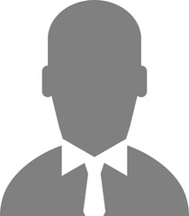 Silhouette Businessman cartoon icon in grey and white color.