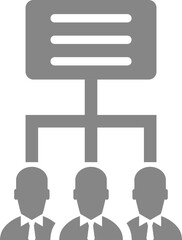 Businessmen Hierarchical structure icon in grey and white color.