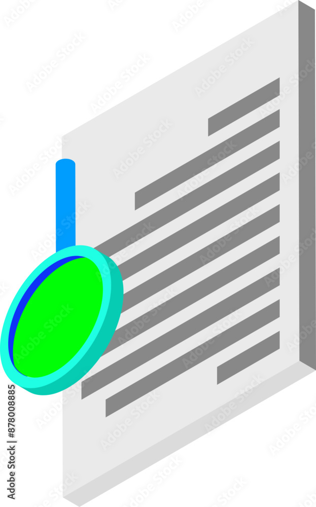 Poster 3d searching document element.