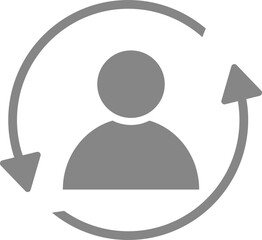 Businessman outsourcing icon in grey color.