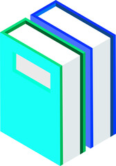 3D Books Element in Blue Color.