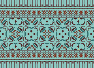 Ikat seamless ogee vector pattern. Aztec tribal abstract modern textile print. Damask style background with stripes and chevron. Ethnic watercolor fabric. Boho