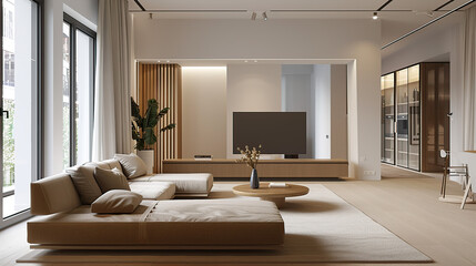 Modern architecture living room interiors