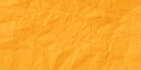 Clean crumple paper texture, wrinkled, abstract background vector. Orange craft crumpled paper background image.