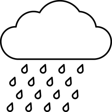 recommend clip art: Black Line Art Raining Cloud Icon or Symbol.