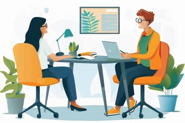 A human resources manager conducting a job interview.