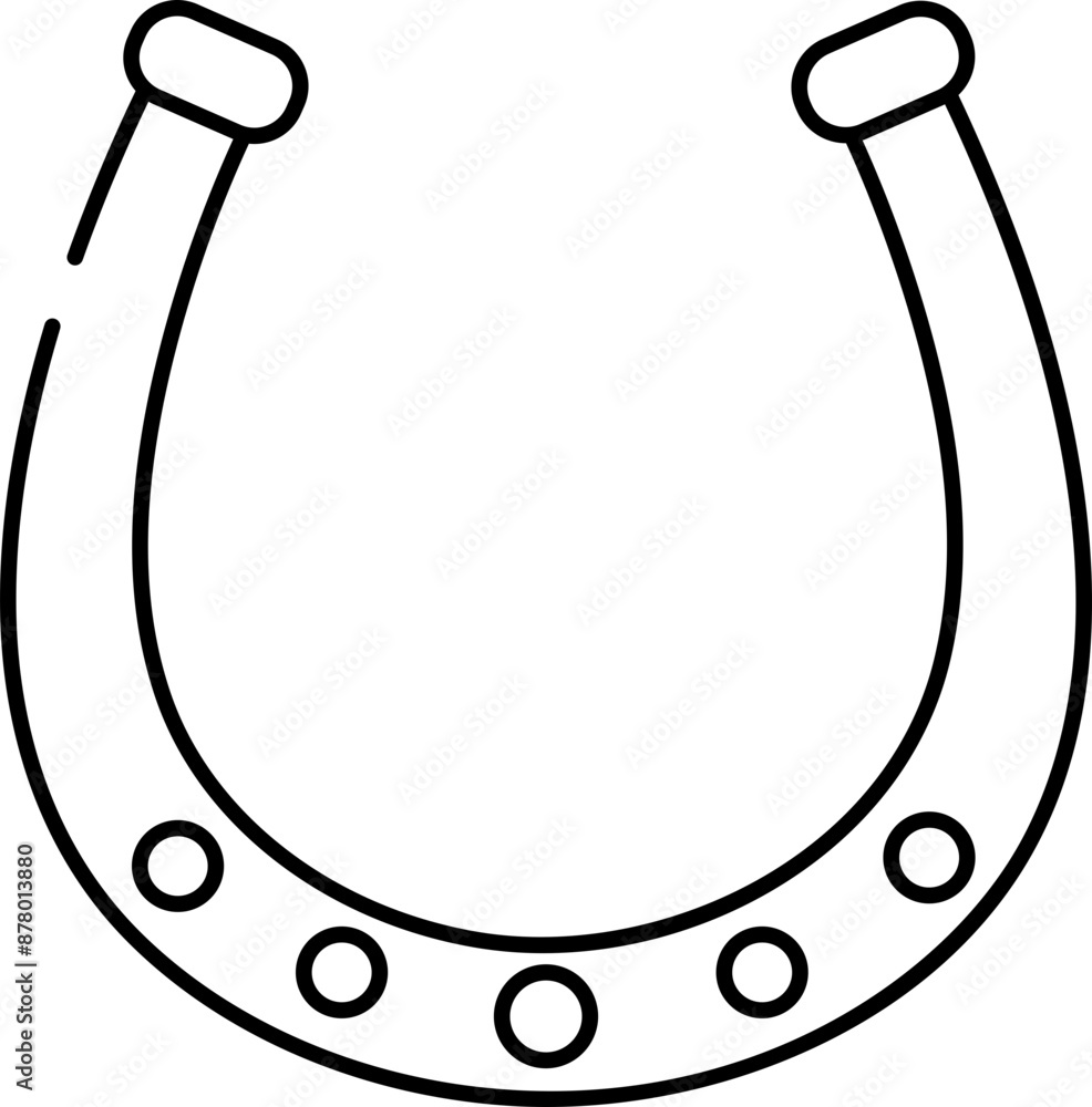 Wall mural Horseshoe Icon in Black Linear Style.