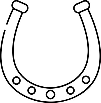 recommend clip art: Horseshoe Icon in Black Linear Style.
