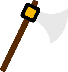 Isolated Axe Icon in Brown and White Color.