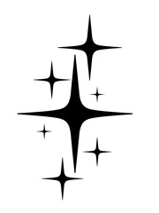 Retro sparkle icons collection. Set of star shapes. Templates for design, banners, logo, and business cards. Vector illustration