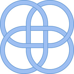 Celtic Knot Symbol or Icon in Blue Color.