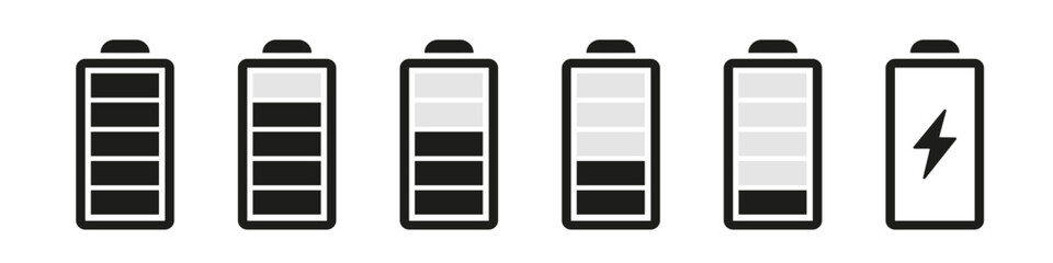 Battery icon. Battery level vector.