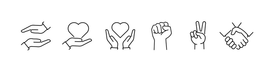 Obraz premium Hand icon. Hands line icon.