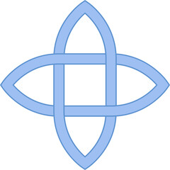 Celtic Knot Symbol or Icon in Blue Color.