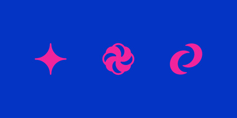 Y2K style elements set. Y2K elements for streetwear, graphic design, social media, album covers, tattoo, techno rave party. Y2K aesthetics. 2000s style shapes. Vector