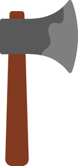 Isolated Axe Icon in Grey and Brown Color.