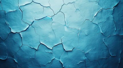 Fototapeta premium Captivating image of an abstract ice background, featuring a blue backdrop with intricate cracks on its surface.