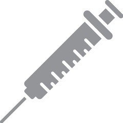 Grey Syringe Icon in Flat Style.