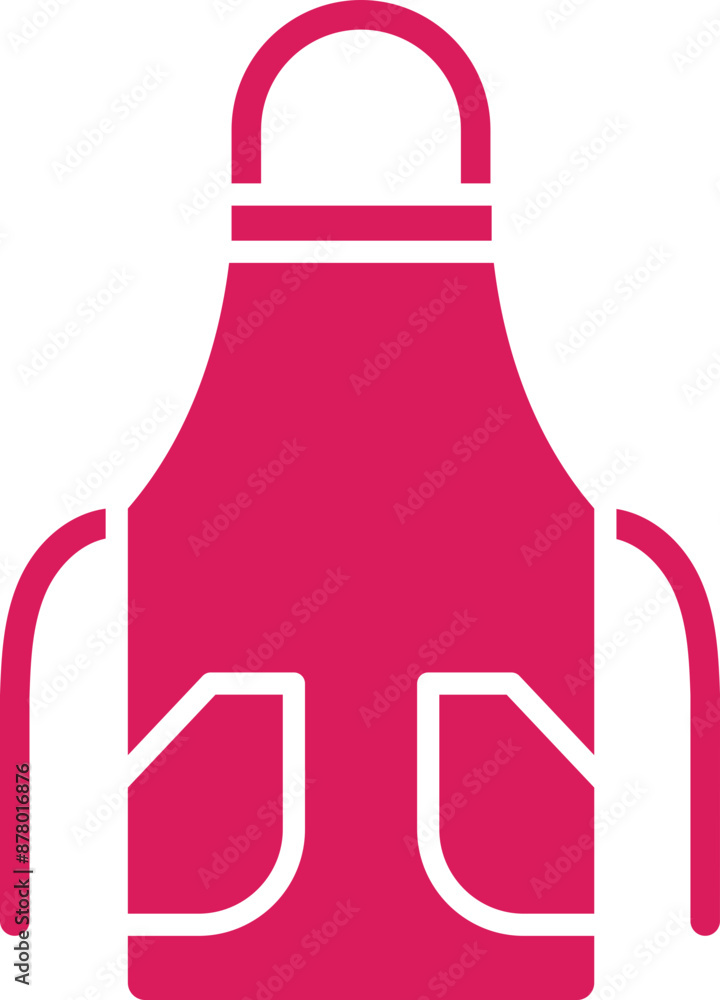 Poster isolated pink apron icon in flat style.