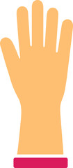 Pink and Yellow Gloves icon in flat style.