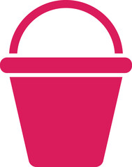 Isolated Pink Bucket icon in flat style.
