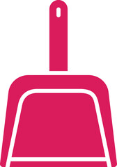 Obraz premium Pink and White Dustpan icon in Flat Style.