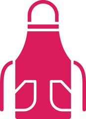 Isolated Pink Apron icon in flat style.