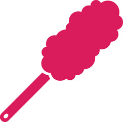 Isolated Pink Feather Duster Icon in Flat Style.