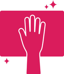 Hand Cleaning Icon or Symbol in Pink and White Color.