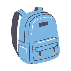 School backpack icon. Flat illustration of school backpack vector icon for web design