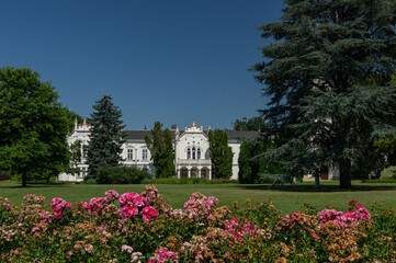 Brunswich castle park with the castle in Hungary from Martonvasar