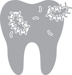 Flat style tooth bacteria or cavity icon.