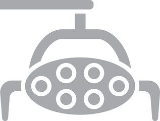 Surgical light icon in grey color.