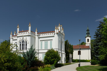 Brunswich castle park with the castle in Hungary from Martonvasar