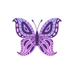 Butterfly neon vector illustration. Gradient butterfly doodle art. 2yk nostalgic aesthetic. Glamorous mystical concept design