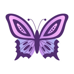 Gradient butterfly vector illustration in doodle style. Cute neon insect for t shirt print, decoration, greeting card, poster, self care and love concept design