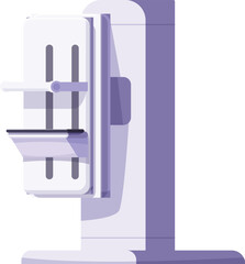 Digital mammography x ray machine standing on white background, medical equipment for breast examination