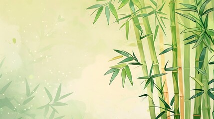 Watercolor Bamboo Forest Illustration