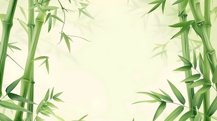 Bamboo Grove with Green Lush Leaves