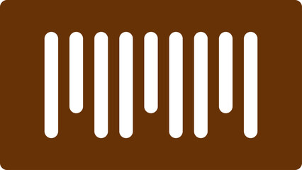 Flat bar code icon or symbol in brown and white color.
