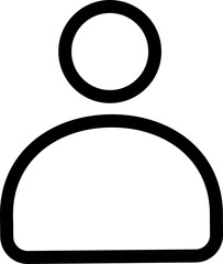 Flat style User icon in line art.
