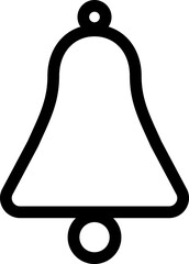 Flat style Bell icon in black line art.