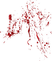 A vector of blood splatter or splash or drip or spray for Halloween, crime, murder, and horror motive.