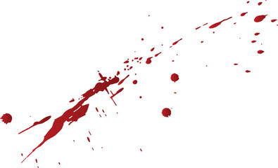 A vector of blood splatter or splash or drip or spray for Halloween, crime, murder, and horror motive.