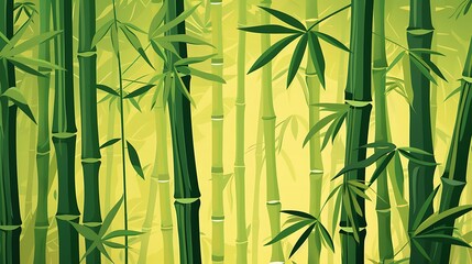 A Tranquil Bamboo Forest Illustration