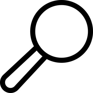 recommend clip art: Line art illustration of Search or Magnifying glass icon.