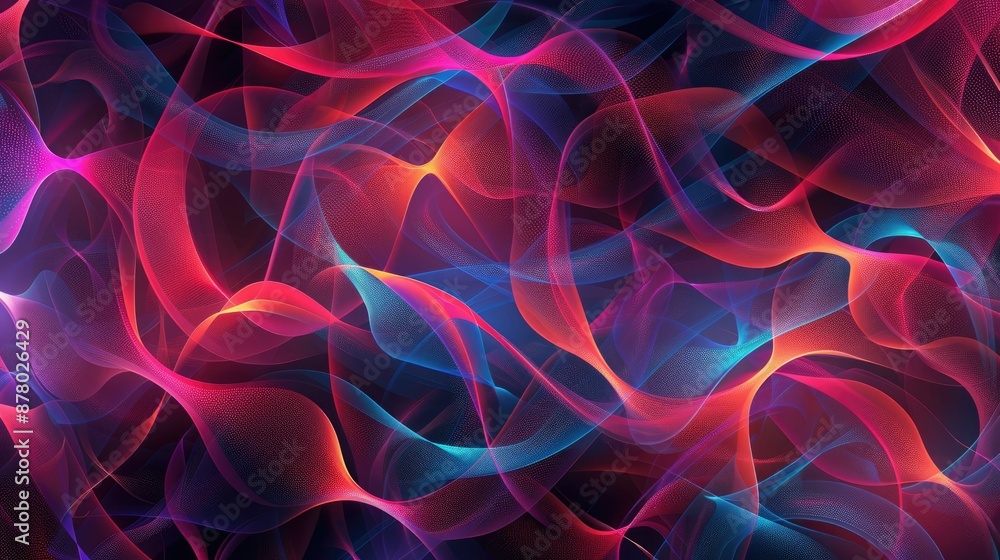 Poster for modern media projects, use colorful abstract light trails for an innovative and dynamic visual e