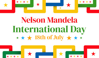 July 18 is observed to honor the sacrifices of Nelson Mandela every year, modern design with traditional colors